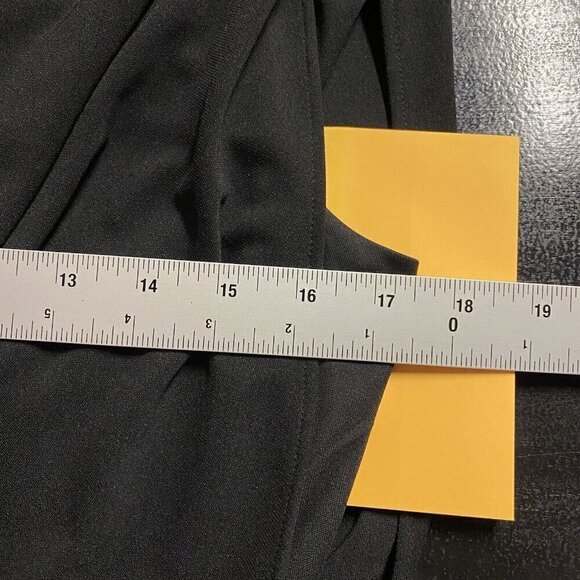 Donna Karan Dress M Draped Ruched Gathered Wrap Jersey Stretch Evening Career - Picture 11 of 13